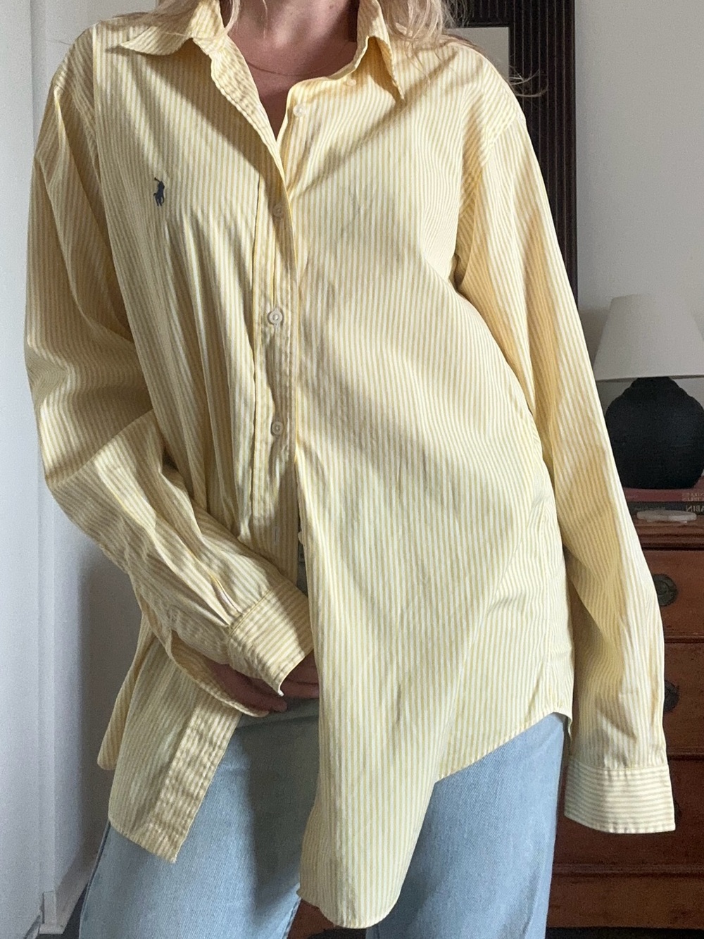 Ralph Lauren Yellow Striped Cotton Button-Down Shirt